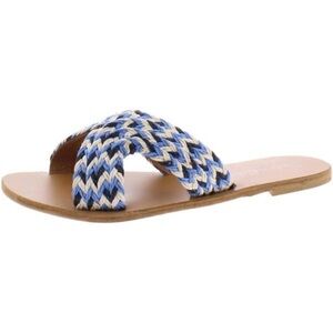 Splendid Sydney Braided Slide Sandals Blue Multi Size 7
